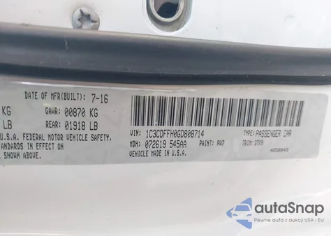 2016 Dodge Dart Sxt Sport from USA, damaged, VIN 1C3CDFFH0GD808714